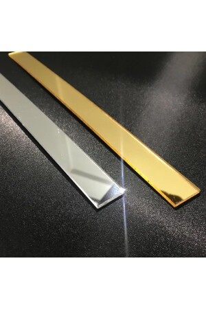 Dekoratif Şerit Gold Ayna Pleksi Duvar Süsü 2.5×120cm 5adet ( Yapışkanlı ) Hediyelidir - 2