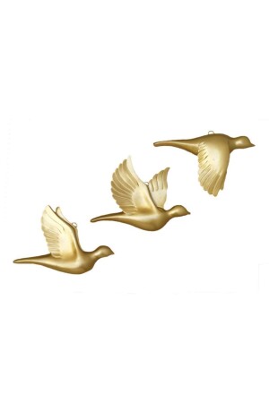 Dekoratif Üçlü Güvercin Duvar Süsü Üçlü Kuş Ev Dekoru 2020 - 1