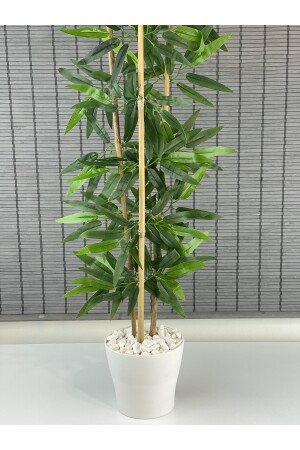 Dekoratif Yapay Yapraklı 3 Gövde Bambu Ağacı 110 Cm Yeni Ürün %100 Bambu - 2