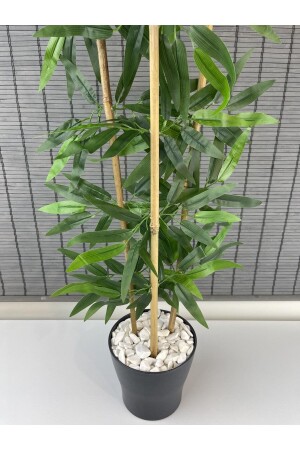 Dekoratif Yapay Yapraklı 3 Gövde Bambu Ağacı 110cm DEKO90EKO - 4