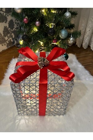 Dekoratif Yılbaşı Özel Yılbaşı Ağacı Altı Led Işıklı Hediye Kutusu Noel Süsü) - 1