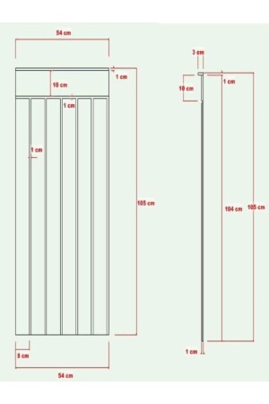 Dekorativ, Wandlatte, Wandpaneel aus Holz, lackierbar, roh, MDF, 54x105 (1 Stück) Wandpaneel 54 - 9