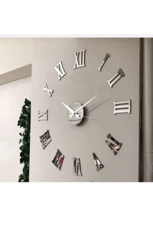 Dekorative 3D-Wanduhr, Plexiglas-Spiegel, römische Ziffer, groß - 2