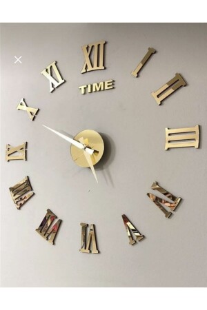 Dekorative 3D-Wanduhr, Plexiglas-Spiegel, römische Ziffern, groß, stilvoll und modern - 2