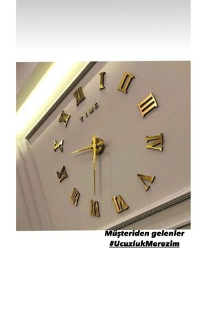 Dekorative 3D-Wanduhr, Plexiglas-Spiegel, römische Ziffern, groß, stilvoll und modern - 5