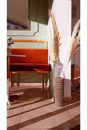 Dekorative Blumenvase aus geflochtenem Metalldrahtgeflecht, handgefertigt, Pampasvase, 40 cm - Dilay Home Design