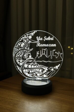 Dekorative Geschenk-LED-Tischlampe mit Ya Şehr-i Ramadan-Figur – batteriebetriebener Sockel - 2