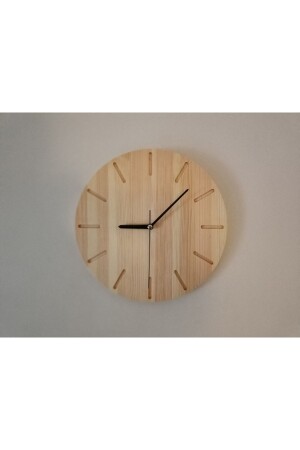 Dekorative Holzwanduhr Home Office Wanddekoration Natur Geschenk HMADS-LIN - 1