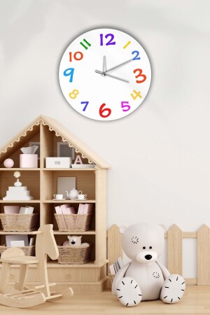 Dekorative Kinderzimmer-Wanduhr 35x35cm BWDMBCX35-0114 - modabilge