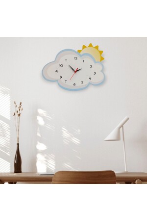 Dekorative Kinderzimmer-Wanduhr „Sonne hinter der Wolke“ bltgns1 - 5