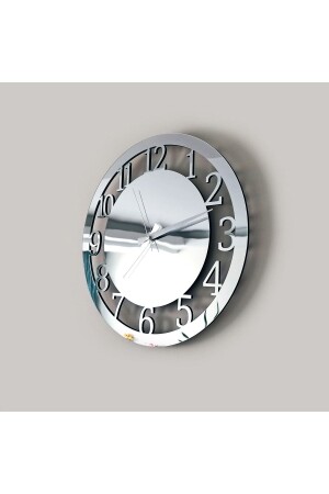 Dekorative silberne verspiegelte Wanduhr - 1