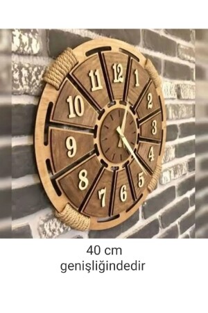 Dekorative Wanduhr aus Ahornholz mit Holzseil Dmswaall dmslaser12542 - 1