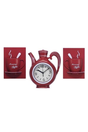 Dekorative Wanduhr Rote Tasse 3er-Set Hk229 - 2