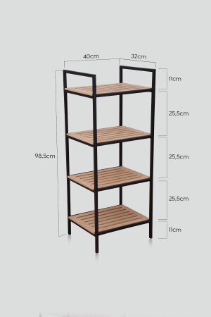 Dekorativer Badezimmer-Organizer aus Holz, Handtuchhalter, Seifenhalter, Mehrzweckregal MDSMRF008 - 5