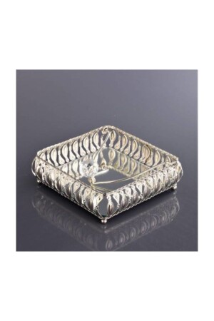 Dekorativer Luxus-Serviettenhalter in Silber, quadratisch, Kristallstein, Tisch-Serviettenhalter gms3 - 2