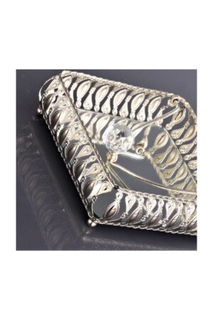 Dekorativer Luxus-Serviettenhalter in Silber, quadratisch, Kristallstein, Tisch-Serviettenhalter gms3 - 4