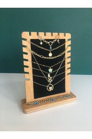 Dekorativer Schmuck-Organizer aus Holz, Ständer für Halskette, Armband, Zubehör-Organizer TS - 2