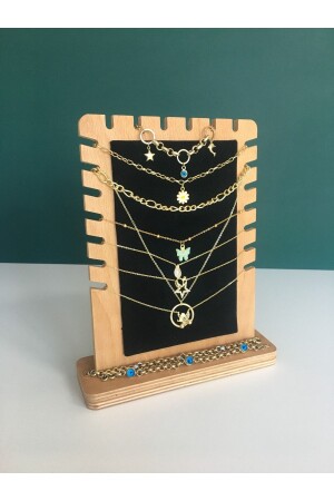 Dekorativer Schmuck-Organizer aus Holz, Ständer für Halskette, Armband, Zubehör-Organizer TS - 1