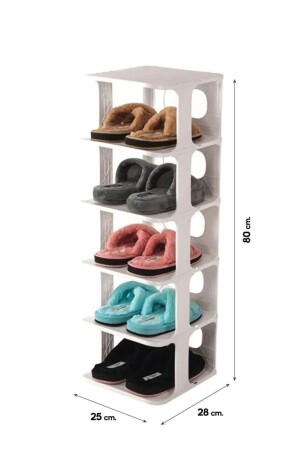 Dekorativer Schuhregal-Organizer mit 5 Fächern, reproduzierbarer Slipper-Schuh-Organizer - 5