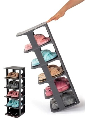 Dekorativer Schuhregal-Organizer mit 5 Fächern, reproduzierbarer Slipper-Schuh-Organizer LGY-00324 - 3