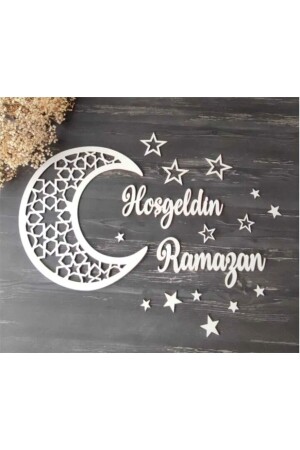 Dekorativer weißer MDF-Kerzenhalter Ramadan-Ornamente speziell für den Ramadan (MIT GESCHENK) - 2