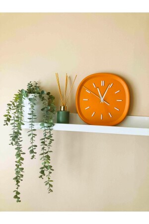 Dekoratives Design Bunte quadratische Wanduhr Orange 26 cm - Genel Markalar