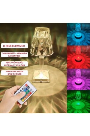 Dekoratives Geschenk LED USB wiederaufladbar Touch Crystal LED Tischlampenschirm Lampe gesteuertes RGB-Modell - 3