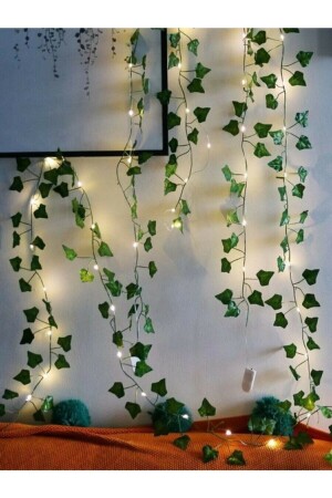 Dekoratives grünes Blatt, künstlicher Efeu und Fee, LED-Tageslichtfarbe BYS-Ivy+3MLED - 2