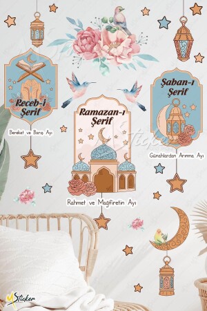 Dekoratives Wand-Glasaufkleber-Set mit Ramadan- und 3-Monats-Motiv „Welcome Ramadan – Recep Şaban Month“ 30 x 120 - 4