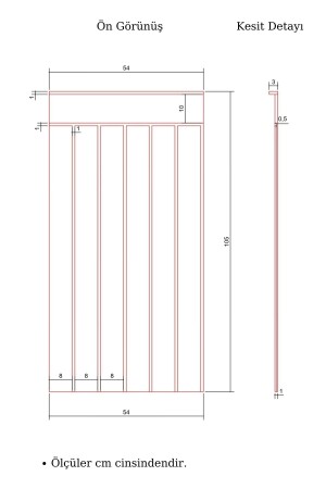 Dekoratives Wandpaneel (54 x 105 cm), lackierbares 10 mm dickes rohes MDF-Wandpaneel aus Holz 2369874128524561 - 7