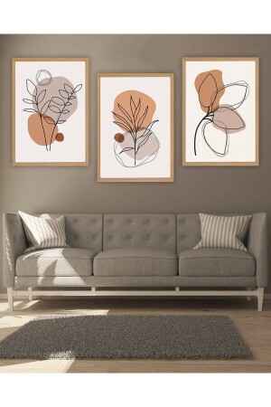 مجموعة طلاء MDF مزينة من MNZ 3 قطع 3 مم - زينة الحائط للطابق المعيشي غرفة النوم - Kututr