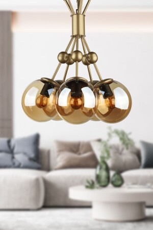 Delphi 5. li Kronleuchter aus antikem Honigglas BEG1151BEG05 - Begüsa