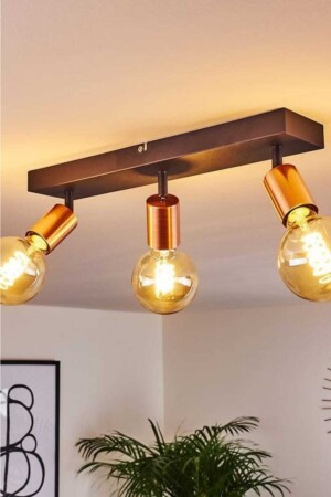 MNZ-Delta 3-piece أسود/نحاس سقف شمعة DLT-BK-03 - BSA LIGHTING