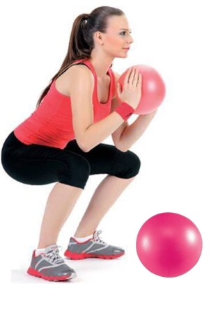 Delux Pembe Pilates Topu Jimnastik Yoga Plates Egzersiz Topu - Pembe 20 Cm - 1