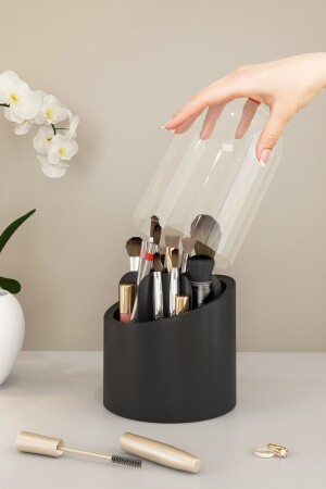 Deluxe Make-up-Pinsel- und Kosmetik-Organizer, hygienischer Organizer mit transparenter Abdeckung - 1