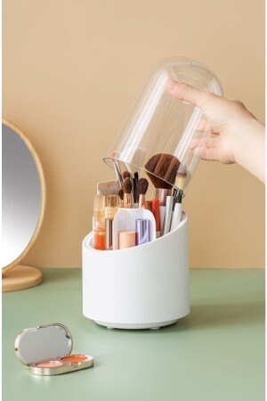 Deluxe Make-up-Pinsel- und Kosmetik-Organizer, hygienischer Organizer mit transparenter Abdeckung - 2