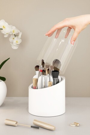 Deluxe Make-up-Pinsel- und Kosmetik-Organizer, hygienischer Organizer mit transparenter Abdeckung - 2