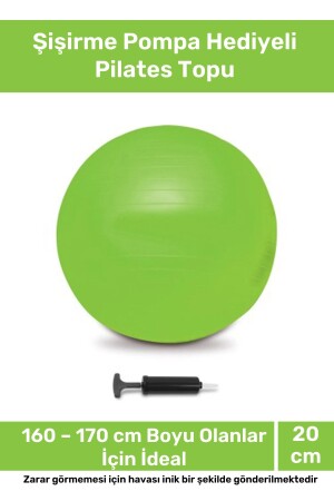 Deluxe-Serie, langlebig, hochwertig, Mini-Gymball, 20 cm, grün, Pilates-Ball, Aufblaspumpe, Balance, Yoga, Sport, Gymnastik - 1