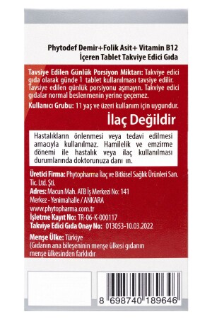 Demir - Folik Asit - Vitamin B12 - Vitamin C - 30 Tablet - 5