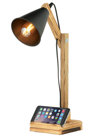 Demo-Tischlampe aus Holz – Schwarz 63133 - 2