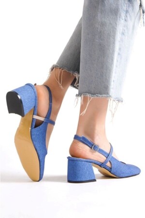 Denim – High Heels mit 5 cm dickem Absatz und breiter Zehenpartie - 3