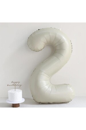Deniz Kumu Bej Krem 2 Rakam Folyo Balon - Partifabrik