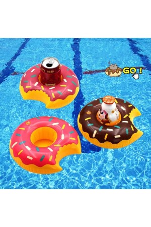 Deniz Yatağı Şişme Bardak Tutucu Donut Siyah - 4