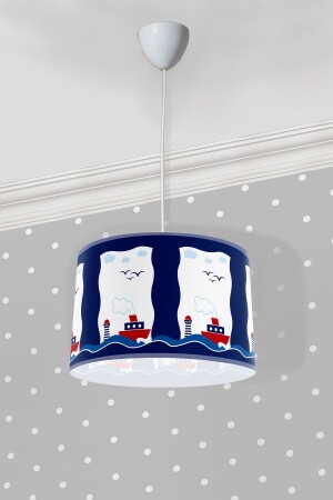 Denizci Desenli Gemi Deniz Feneri Kuşlar Çocuk Odası Sarkıt Avize 5121-A - Genel Markalar