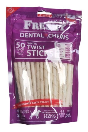 Dental Twists – Weißer Twist Stick – Maxi-Packung mit 50 – 300 Gramm FR 37 - 1