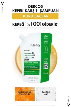 Dercos Anti-Schuppen Anti-Schuppen-Pflegeshampoo – Trockenes Haar – Nachfüllpackung 500 ml - 7