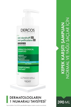 Dercos Anti-Schuppen-Pflegeshampoo für fettiges Haar, 390 ml - 1