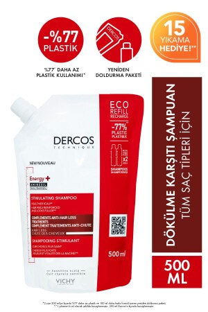 Dercos Energy- Saç Dökülmesi Karşıtı Şampuan - 500 ML Yeniden Dolum Paketi - 1