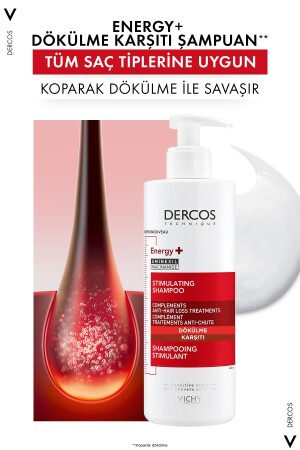 Dercos Energy- Saç Dökülmesi Karşıtı Şampuan - 500 ML Yeniden Dolum Paketi - 4