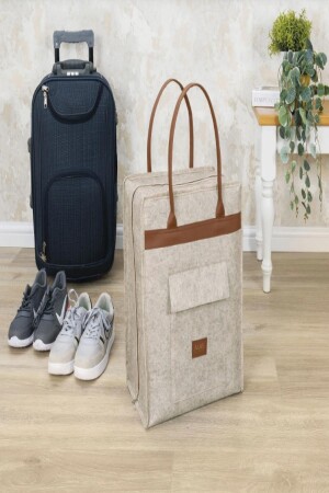 Braune Reise-Schuh-/Gepäcktasche mit Ledergriff, Leder-Organizer, Reisetasche mit Griff MSTR666913 - MasterCar